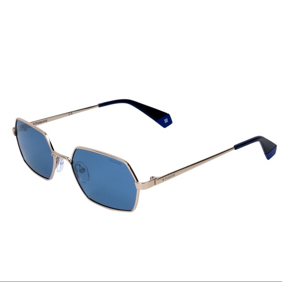 Polaroid Blue Rectangle 56mm Unisex Sunglasses - Picture 3 of 4